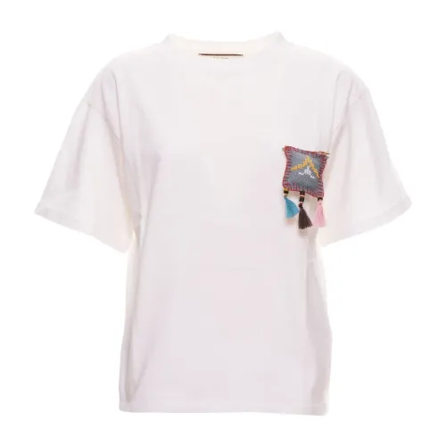 Akep , T-Shirt e Polo Akep Tskd05208 Panna ,White female, Sizes: