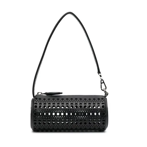 Alaïa , Black Mini Tube Vienne-pattern Leather Bag ,Black female, Sizes: ONE SIZE