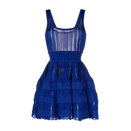 Alaïa , Electric Blue Knit Dress ,Blue female, Sizes: