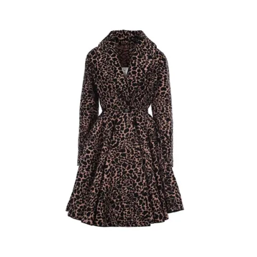 Alaïa , Sophisticated Brown Jacquard Coat ,Brown female, Sizes: