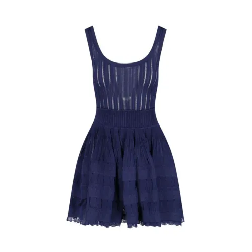 Alaïa , Stylish Short Dress ,Blue female, Sizes: