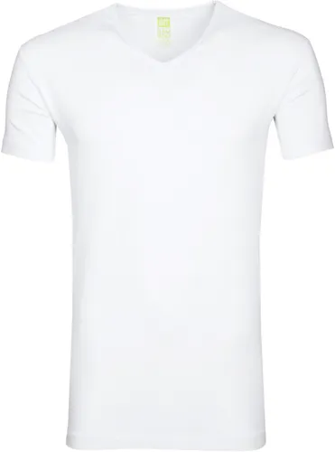 Alan Red Bamboo T-shirt V-Neck Wite White