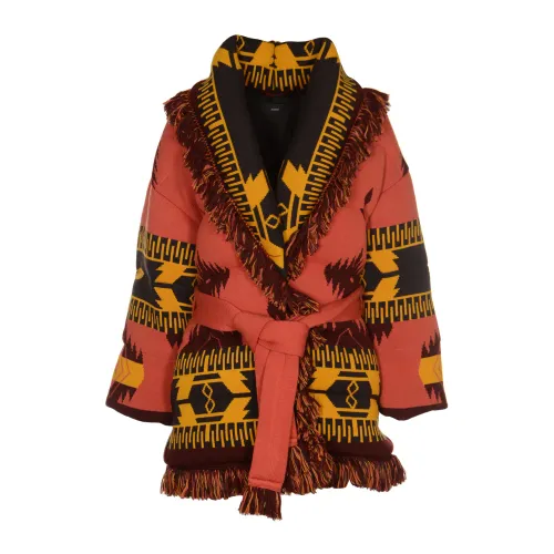 Alanui , Luxury Knit Coats ,Red female, Sizes: