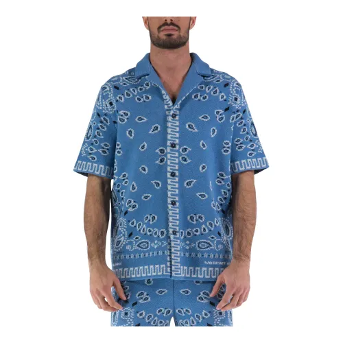 Alanui , Short Sleeve Shirts ,Blue male, Sizes: