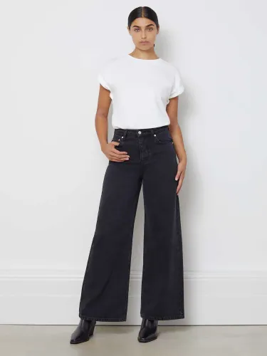 Albaray Organic Cotton Wide Leg Jeans - Black - Female