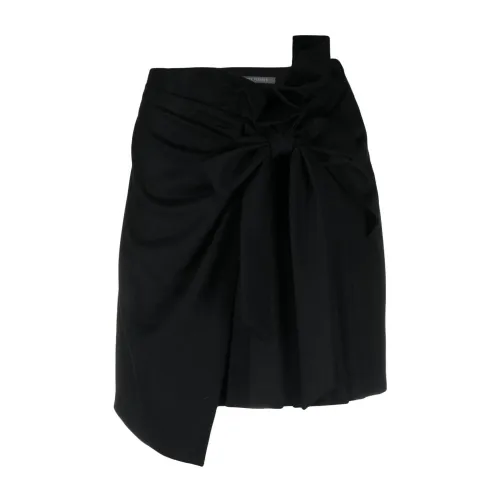 Alberta Ferretti , Black Asymmetric Wrap Skirt ,Black female, Sizes: