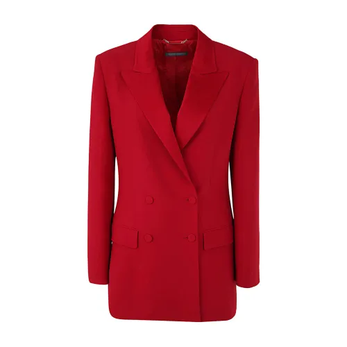 Alberta Ferretti , Cady Double Breasted Smoking Jacket ,Red female, Sizes: