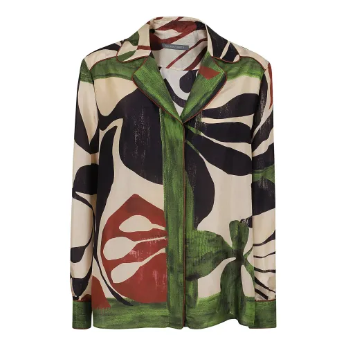 Alberta Ferretti , Fantasia Verde Printed Shirt ,Multicolor female, Sizes: