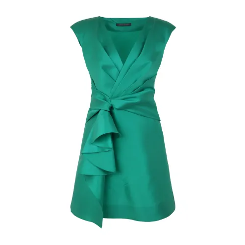 Alberta Ferretti , Mikado Short Dress ,Green female, Sizes: