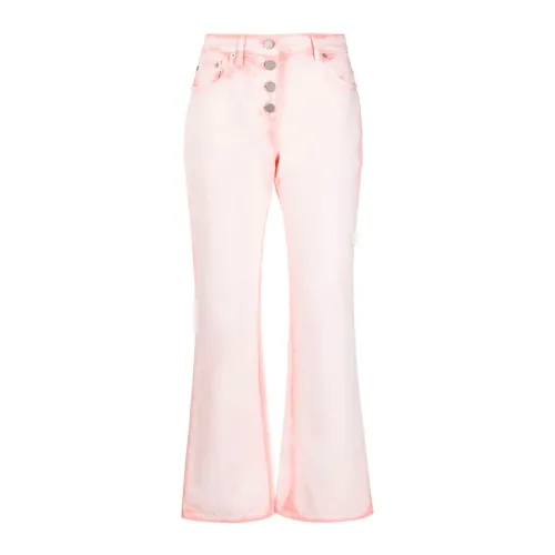 Alberta Ferretti , Pink Acid-Wash Bootcut Jeans ,Pink female, Sizes: