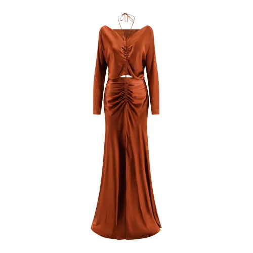 Alberta Ferretti , Women's Clothing Dress Brown Ss24 ,Brown female, Sizes: