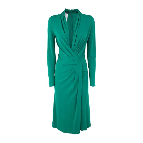 Alberta Ferretti , Wrap Midi Dress ,Green female, Sizes: