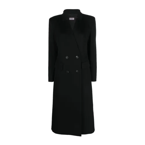 Alberto Biani , Double-Breasted Wool Coat Black ,Black female, Sizes: