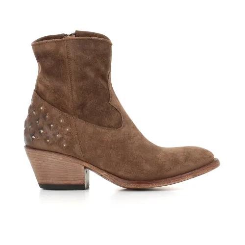 Alberto Fasciani , Beige Suede Studded Boots ,Beige female, Sizes:
