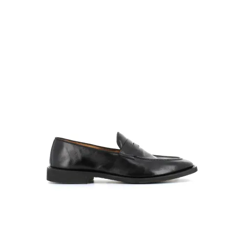 Alberto Fasciani , Black Leather Flexible Moccasin Sandals ,Black male, Sizes:
