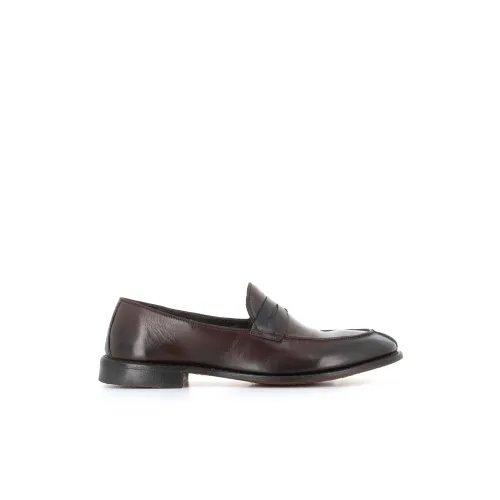 Alberto Fasciani , Dark Brown Leather Loafers ,Brown male, Sizes: