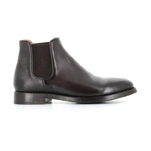 Alberto Fasciani , Ebony Chelsea Flat Shoes ,Black male, Sizes: