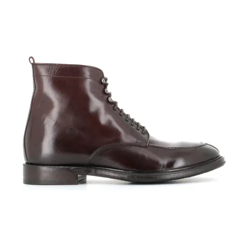 Alberto Fasciani , Handcrafted Leather Boots in Mahogany ,Brown male, Sizes: