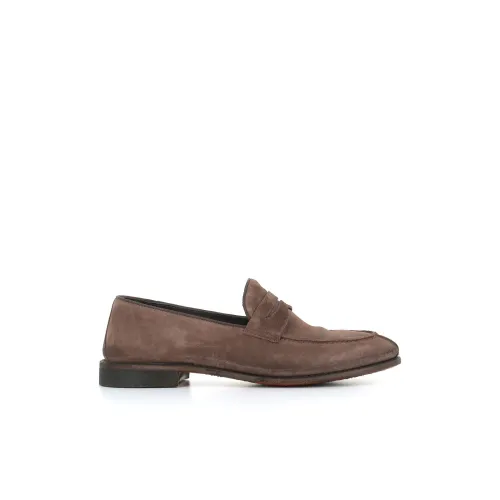 Alberto Fasciani , Light Brown Suede Loafers ,Brown male, Sizes: