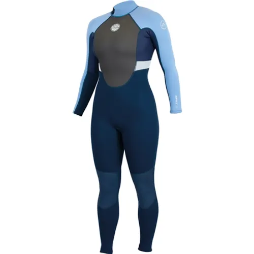 Alder Womens Impact 3/2mm Back Zip Wetsuit - Blue Ribbon, Acid Blue & Fog Blue