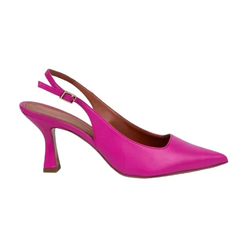 Aldo Castagna , Chanel Maria Fuxia Leather Heels ,Pink female, Sizes: