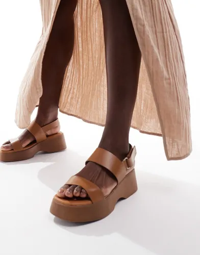 ALDO Thilda chunky slingback sandals in cognac-Brown