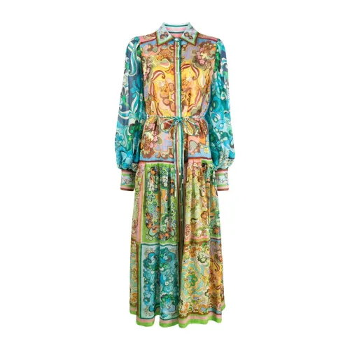 Alemais , Abstract Midi Shirt Dress ,Multicolor female, Sizes: