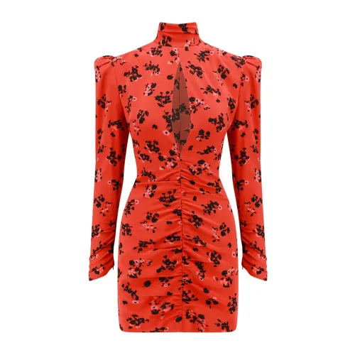 Alessandra Rich , Silk Drapery Dress ,Red female, Sizes: