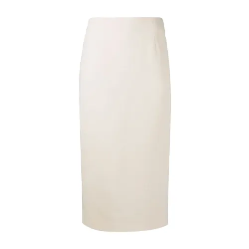 Alessandra Rich , White Tweed Boucle Midi Skirt ,White female, Sizes: