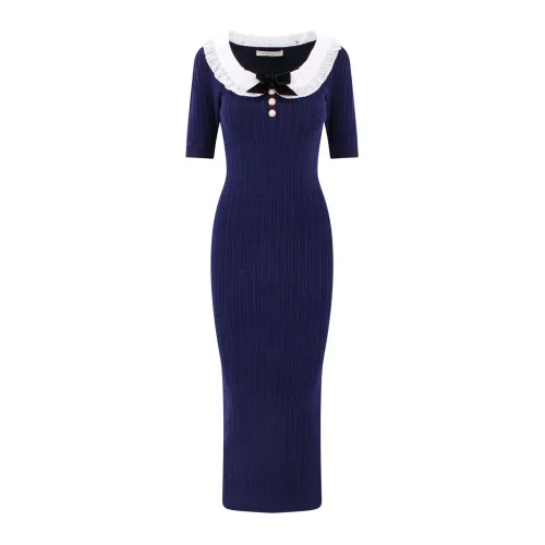 Alessandra Rich , Women's Clothing Dress Blue Aw23 ,Blue female, Sizes: