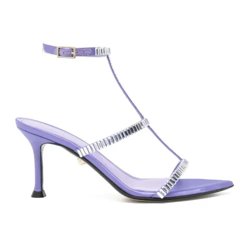 Alevi Milano , Lilac Crystal Stiletto Sandals ,Purple female, Sizes: