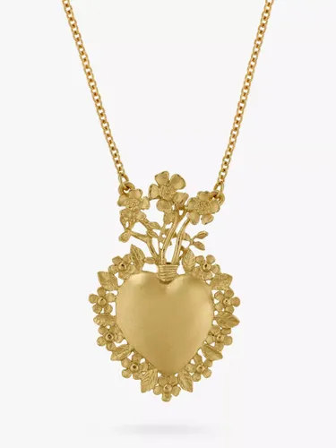 Alex Monroe Heart Rose Pendant Necklace, Gold - Yellow Gold - Female