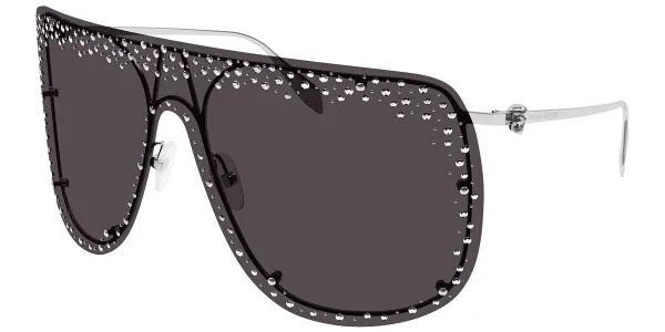 Alexander McQueen AM0313S Asian Fit 012 Men's Sunglasses Silver Size 99