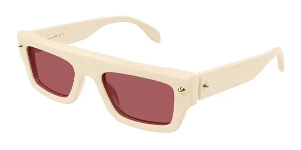 Alexander McQueen AM0427S 004 Men's Sunglasses White Size 52