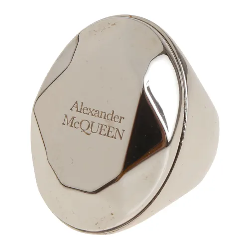 Alexander McQueen , Antil Faceted Stone Ring ,Gray male, Sizes: 58 MM