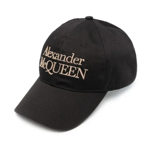 Alexander McQueen , Black Baseball Hat for Men ,Black male, Sizes: