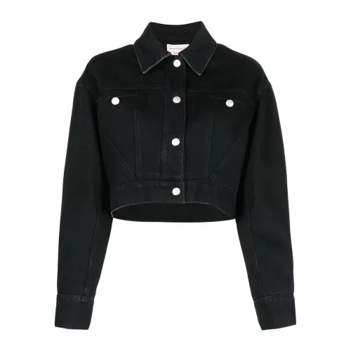 Alexander McQueen , Black Denim Jacket for Women ,Black female, Sizes: