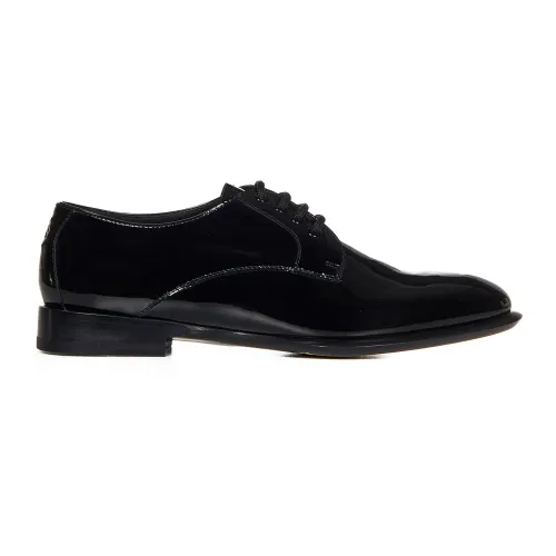 Alexander McQueen , Black Flat Shoes with Front Lacing ,Black male, Sizes: