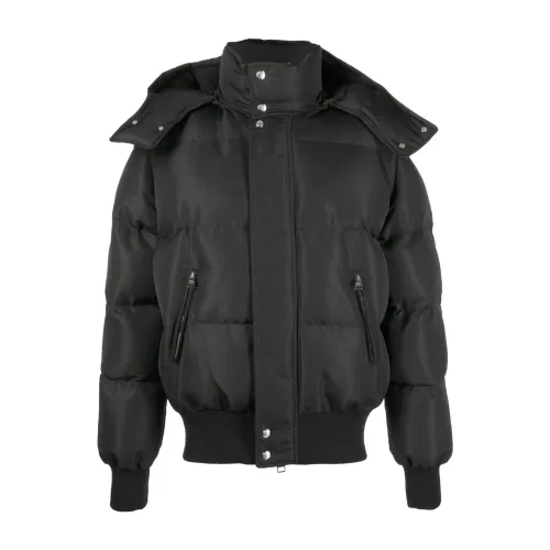 Alexander McQueen , Black Graffiti Logo-Print Puffer Jacket ,Black male, Sizes: