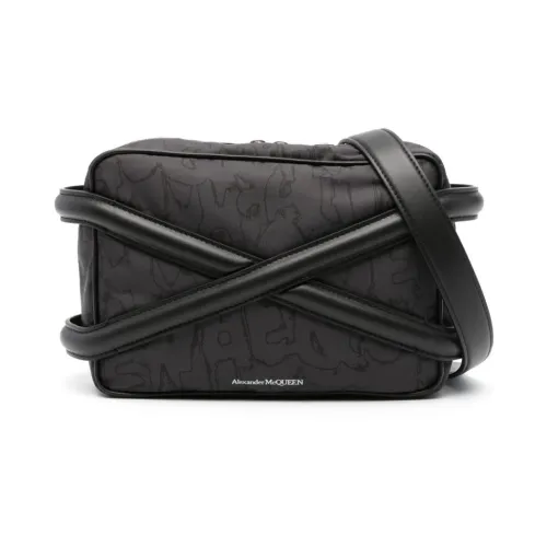 Alexander McQueen , Black Harness Bag with Logo Detail ,Black male, Sizes: ONE SIZE