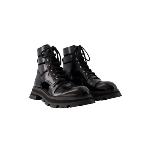 Alexander McQueen , Black Leather Boots ,Black female, Sizes: