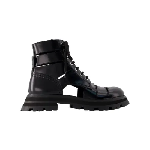 Alexander McQueen , Black Leather Boots ,Black female, Sizes: