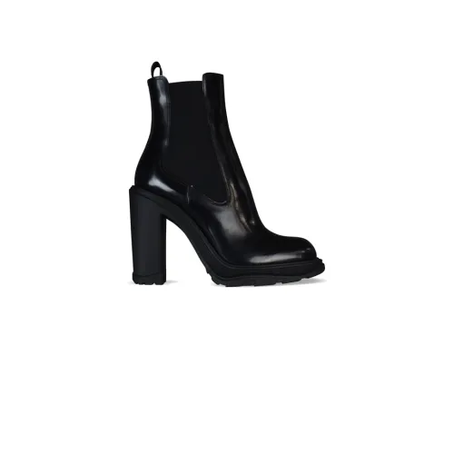 Alexander McQueen , Black Leather Tread Chelsea Boots ,Black female, Sizes: