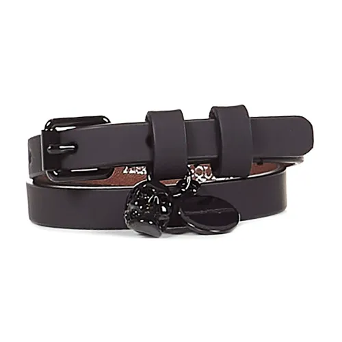 Alexander McQueen , Black Noos Leather Bracelet with Metal Charms ,Black male, Sizes: ONE