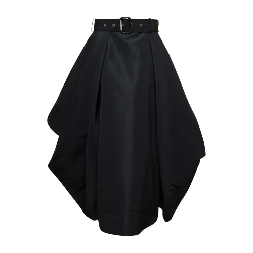 Alexander McQueen , Black Polyfaille Skirt ,Black female, Sizes: