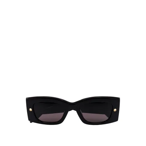 Alexander McQueen , Black Rectangular Sunglasses Aw23 ,Black female, Sizes: ONE