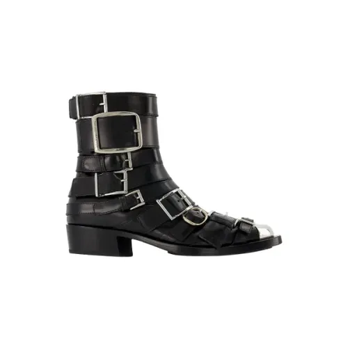 Alexander McQueen , Black/Silver Leather Boots ,Black female, Sizes: