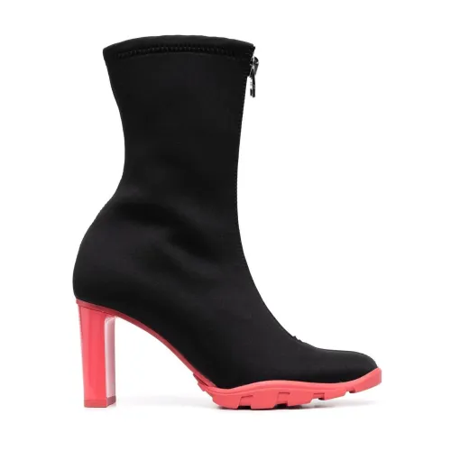 Alexander McQueen , Black Slim Tread Leather Ankle Boots ,Black female, Sizes: