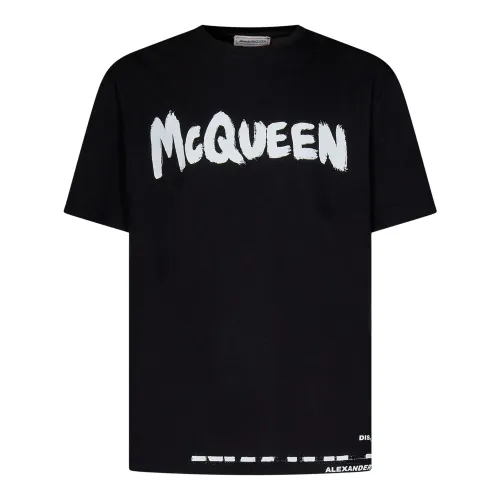 Alexander McQueen , Black T-shirts and Polos ,Black male, Sizes: