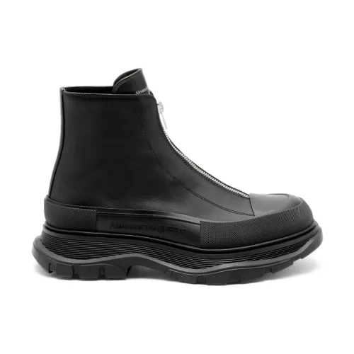 Alexander McQueen , Black Tread Slick Ankle Boots ,Black male, Sizes: